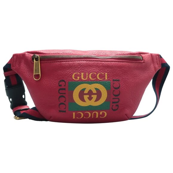GUCCI Print Red Leather Crossbody Bag 632-061425 - Picture 1 of 12